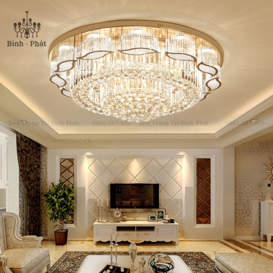 Đèn Ốp Trần Pha Lê Tròn 415