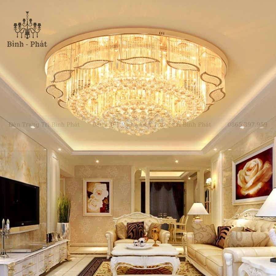 Đèn Ốp Trần Pha Lê Tròn 415