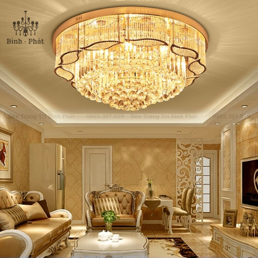Đèn Ốp Trần Pha Lê Tròn 415