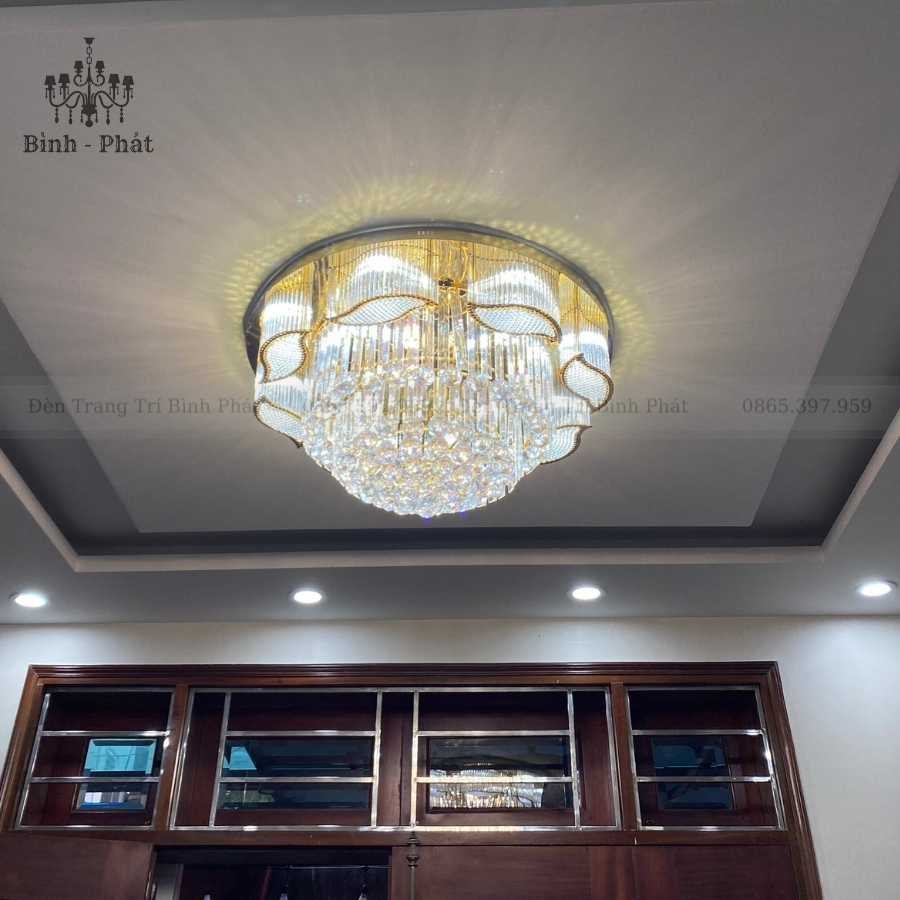 Đèn Ốp Trần Pha Lê Tròn 415