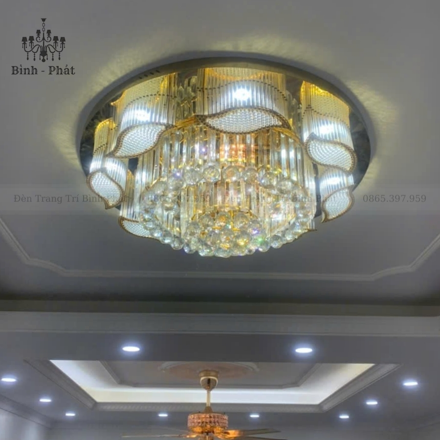 Đèn Ốp Trần Pha Lê Tròn 415
