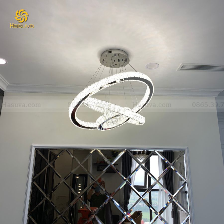 Đèn Thả 3 Vòng Pha Lê