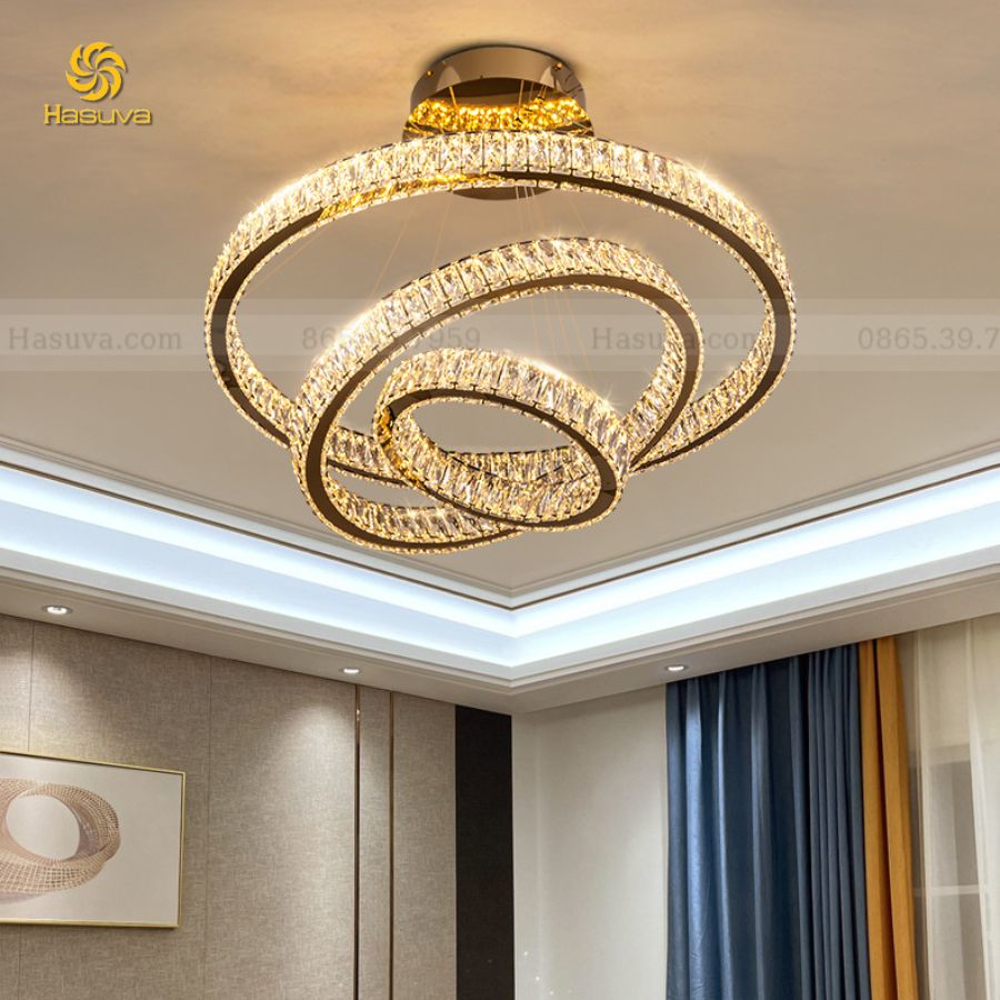 Đèn Thả 3 Vòng Pha Lê