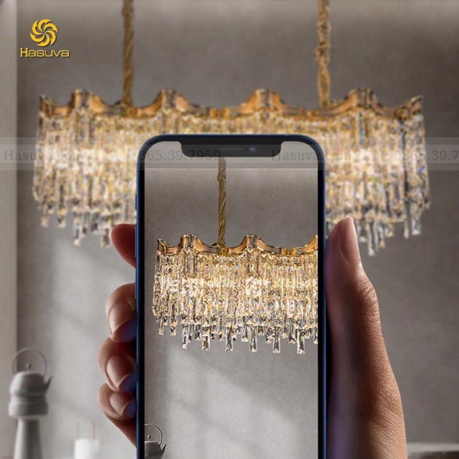 Đèn Thả Pha Lê Chữ Nhật 134/800