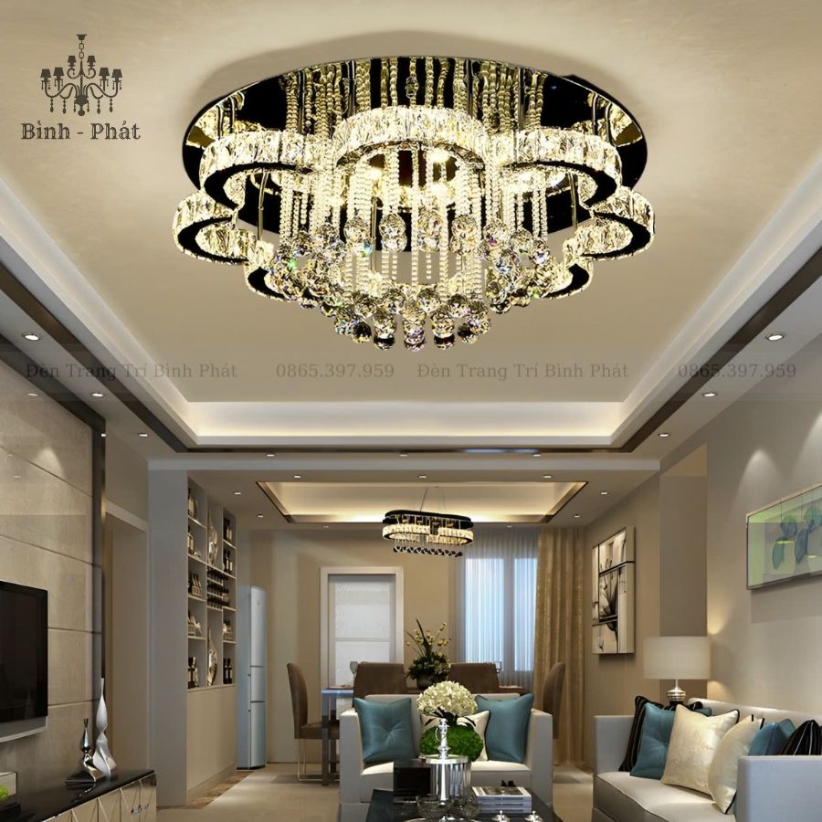 Đèn Mâm Ốp Trần Pha Lê 867
