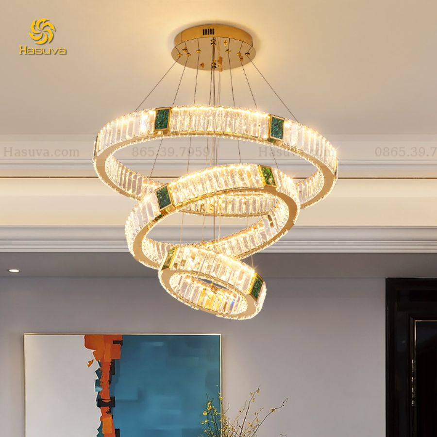Đèn Thả 3 Vòng Pha Lê 219