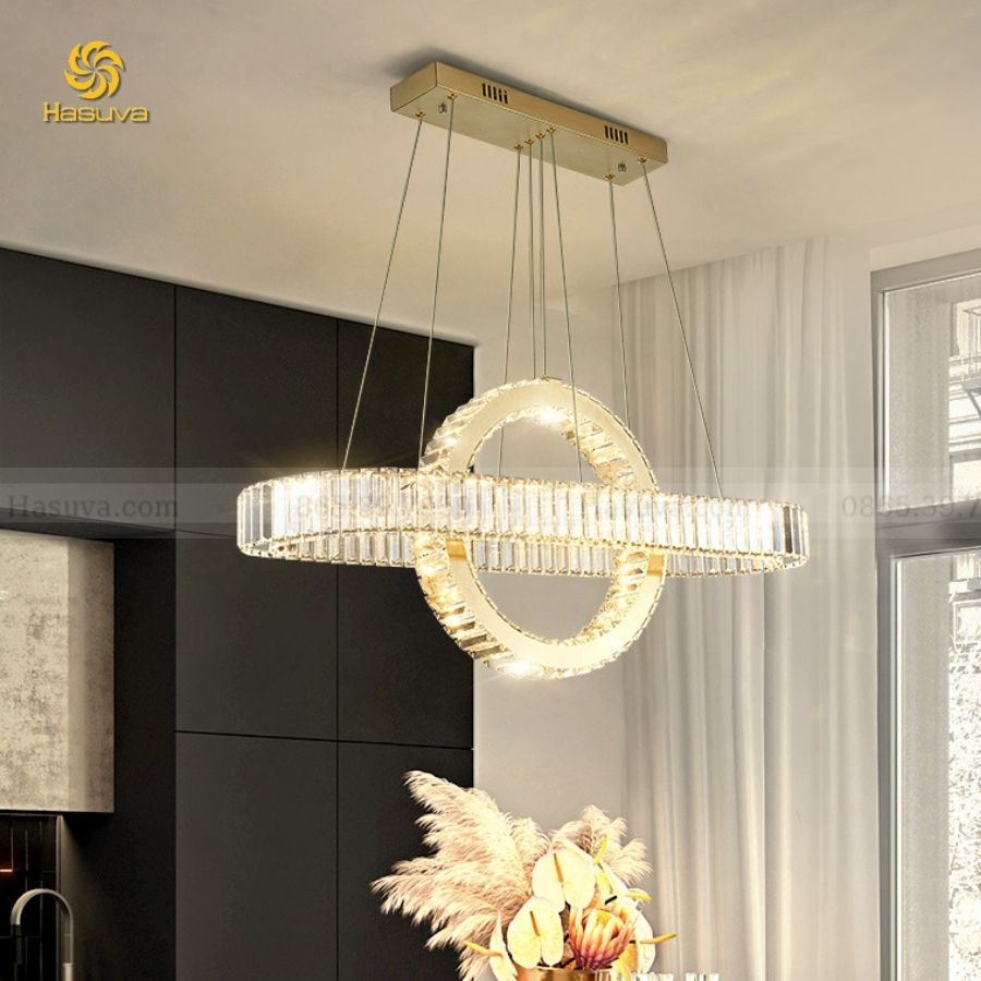 Đèn Thả 2 Vòng Pha Lê 319