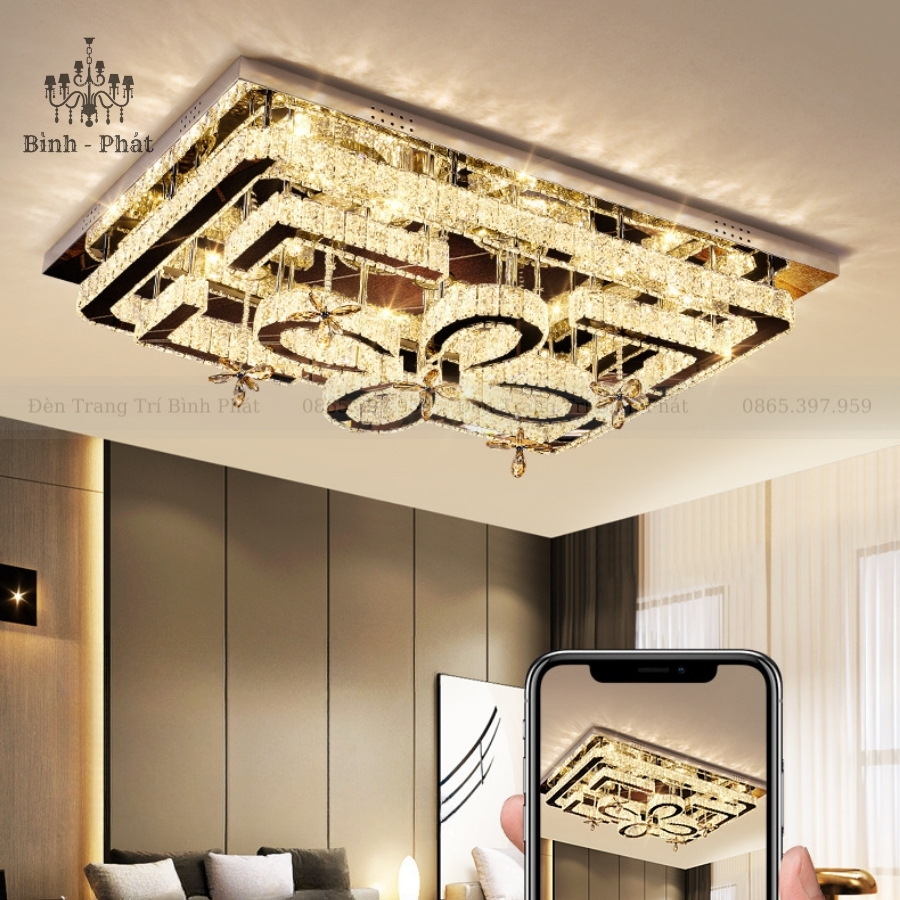Mâm Ốp Trần Pha Lê 417