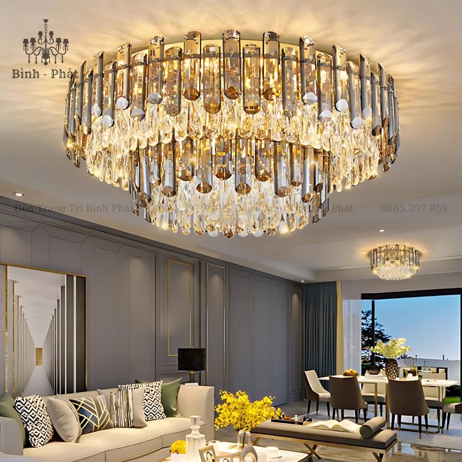 Đèn Mâm Ốp Trần Pha Lê 418