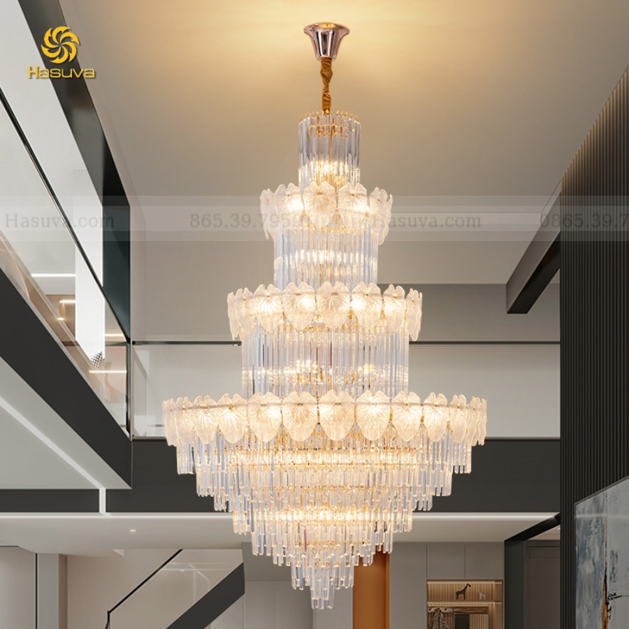 Đèn Chùm Thông Tầng Royal Crystal
