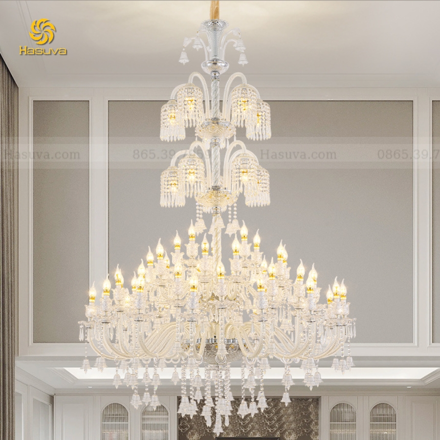 Đèn Chùm Thông Tầng Luxury Crystal
